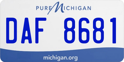 MI license plate DAF8681