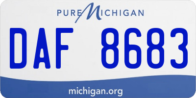 MI license plate DAF8683