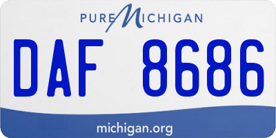 MI license plate DAF8686