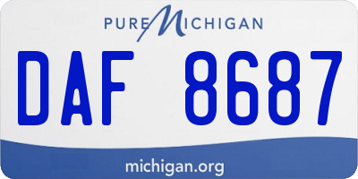 MI license plate DAF8687