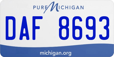 MI license plate DAF8693