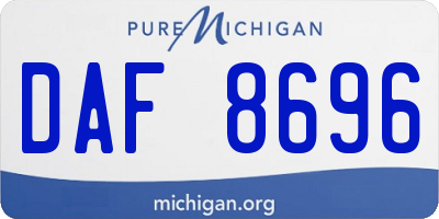 MI license plate DAF8696