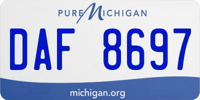 MI license plate DAF8697