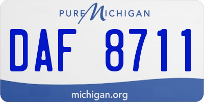 MI license plate DAF8711
