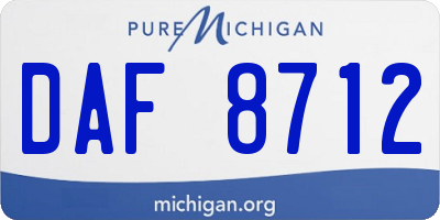MI license plate DAF8712