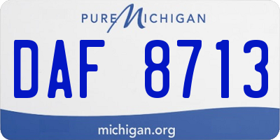 MI license plate DAF8713