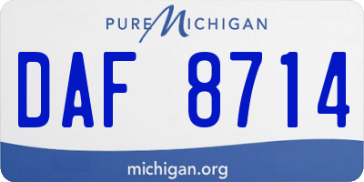 MI license plate DAF8714