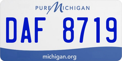 MI license plate DAF8719