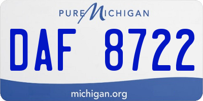 MI license plate DAF8722