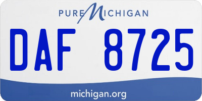 MI license plate DAF8725