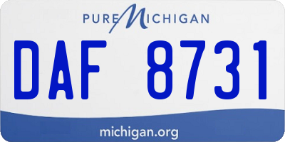 MI license plate DAF8731