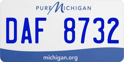 MI license plate DAF8732
