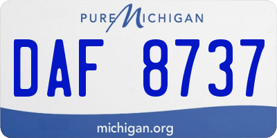 MI license plate DAF8737