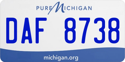 MI license plate DAF8738