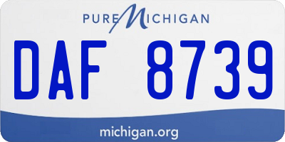 MI license plate DAF8739