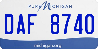 MI license plate DAF8740