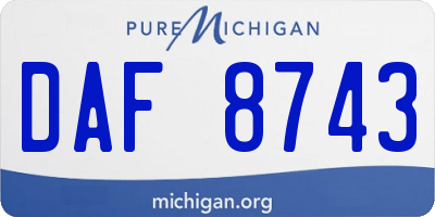 MI license plate DAF8743