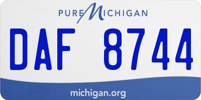 MI license plate DAF8744