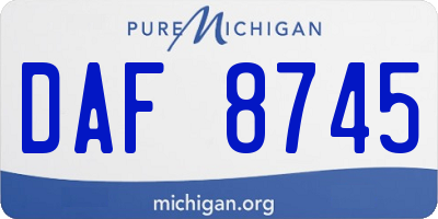 MI license plate DAF8745