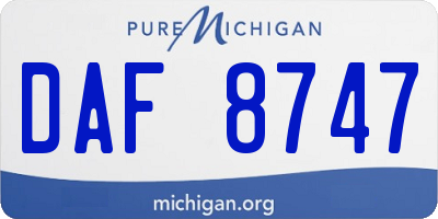 MI license plate DAF8747