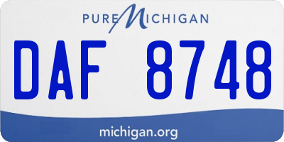 MI license plate DAF8748