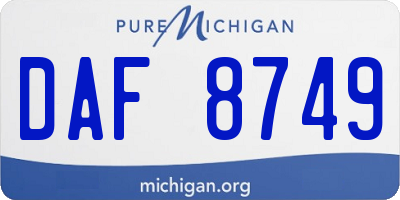 MI license plate DAF8749
