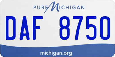MI license plate DAF8750