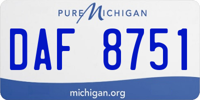 MI license plate DAF8751