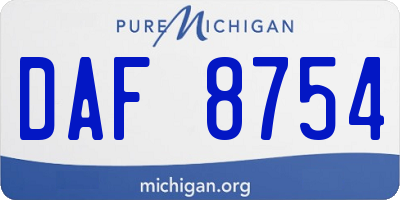 MI license plate DAF8754