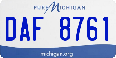 MI license plate DAF8761