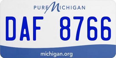 MI license plate DAF8766