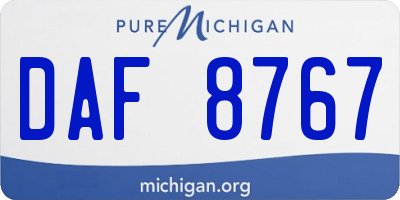 MI license plate DAF8767