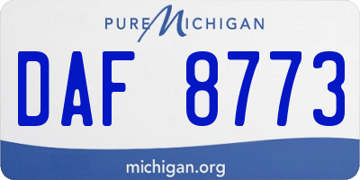 MI license plate DAF8773