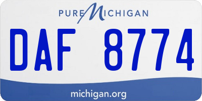 MI license plate DAF8774
