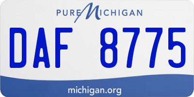 MI license plate DAF8775