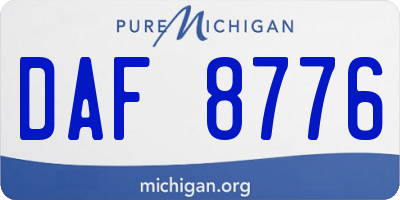 MI license plate DAF8776