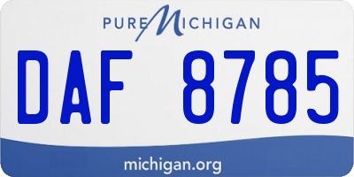 MI license plate DAF8785