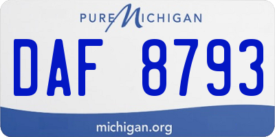 MI license plate DAF8793