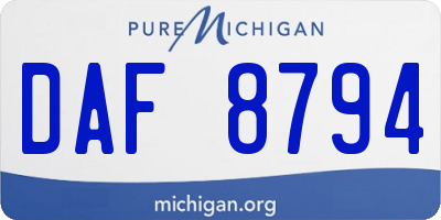 MI license plate DAF8794