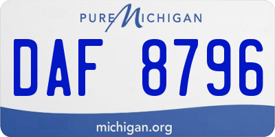 MI license plate DAF8796
