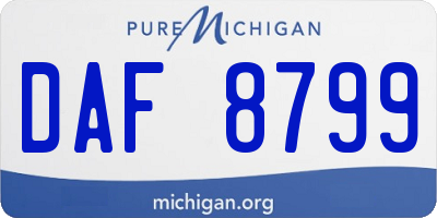 MI license plate DAF8799