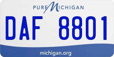 MI license plate DAF8801