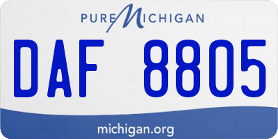 MI license plate DAF8805