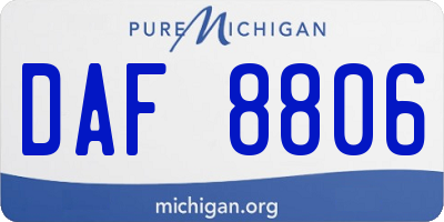 MI license plate DAF8806