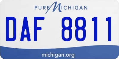 MI license plate DAF8811