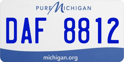 MI license plate DAF8812