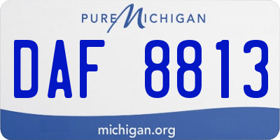 MI license plate DAF8813