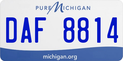 MI license plate DAF8814