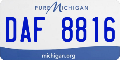 MI license plate DAF8816
