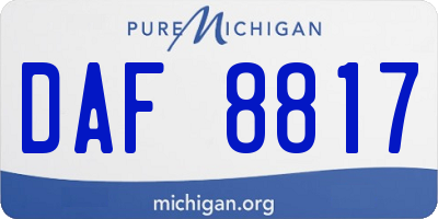 MI license plate DAF8817